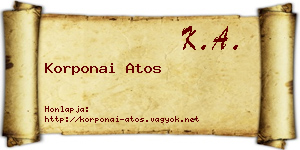 Korponai Atos névjegykártya
